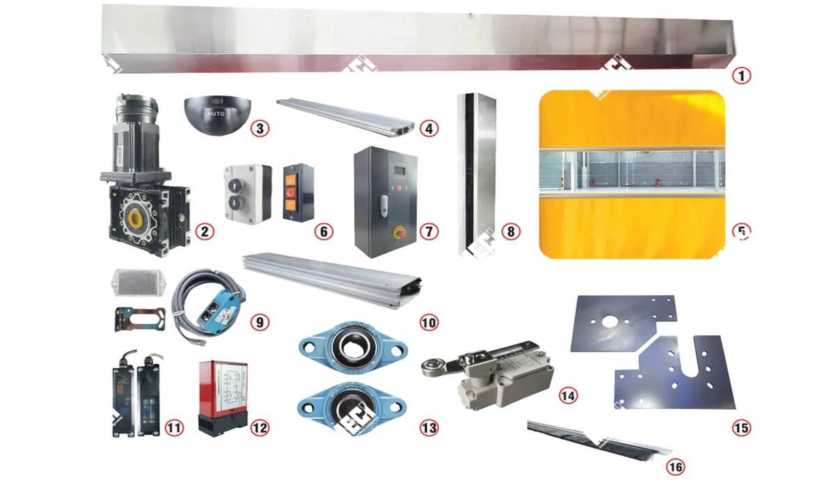 Các bộ phận tháo rời của 1 chiếc cửa cuốn nhanh