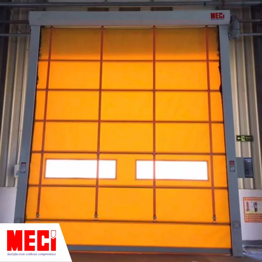 Sản phẩm Cửa cuốn nhanh dạng xếp MECI thực tế tại nhà xưởng