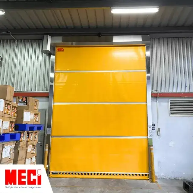 Sản phẩm Cửa cuốn nhanh tiêu chuẩn MECI được lắp đặt hoàn thiện tại nhà xưởng
