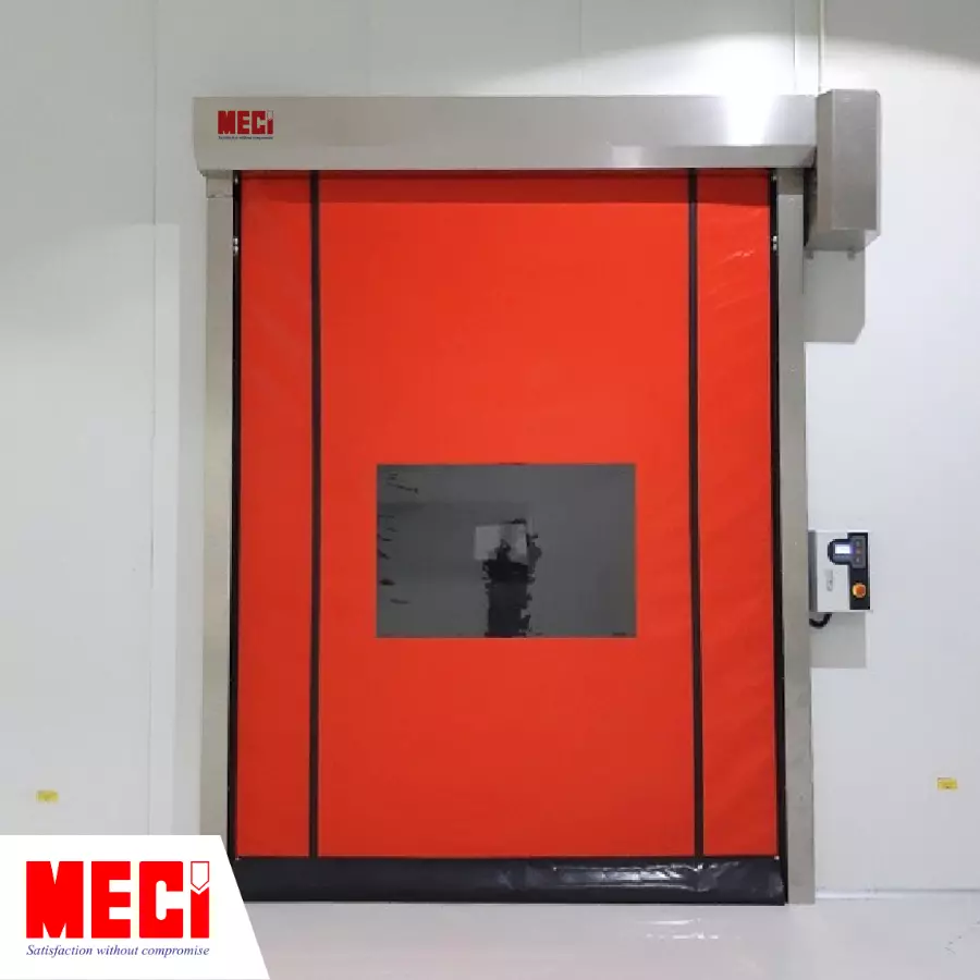 Sản phẩm Cửa cuốn nhanh tự phục hồi MECI được lắp đặt tại nhà xưởng