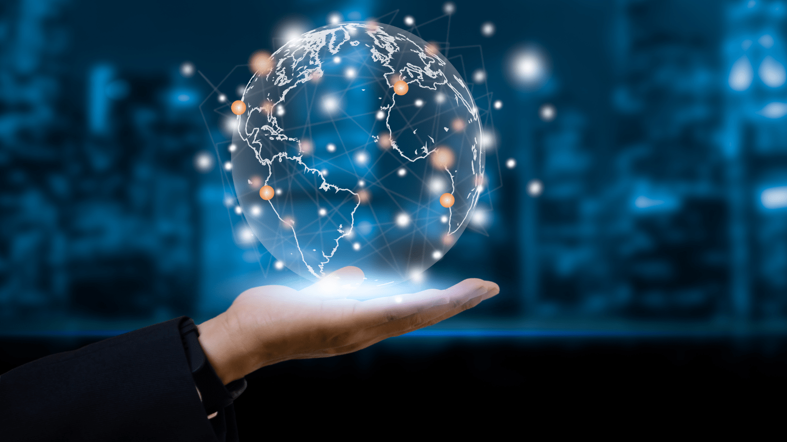 Trái đất được đặt trên lòng bàn tay. 