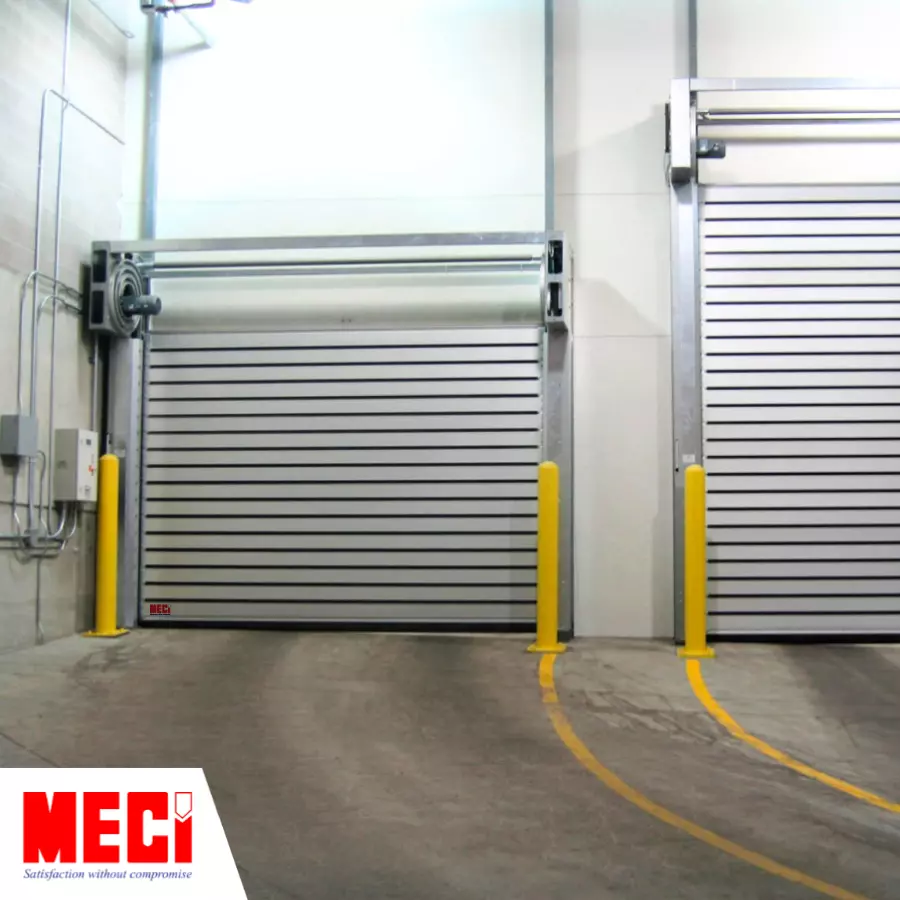 Sản phẩm Cửa cuốn nhanh nan nhôm MECI được lắp đặt tại nhà xưởng