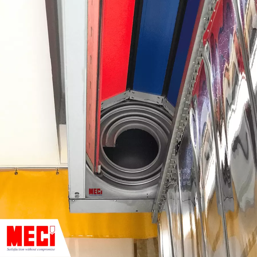Sản phẩm Cửa cuốn nhanh nan nhôm MECI được lắp đặt tại nhà xưởng