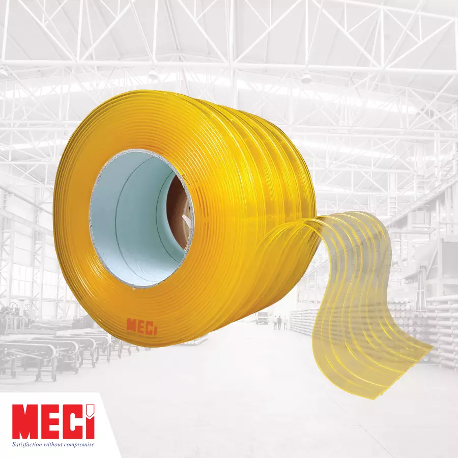 Cuộn nhựa PVC màu vàng có gân