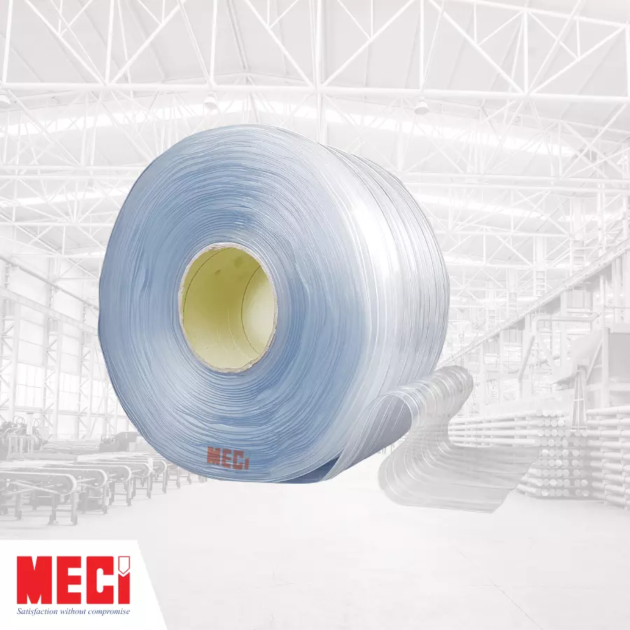 Cuộn nhựa PVC xanh nhạt gân