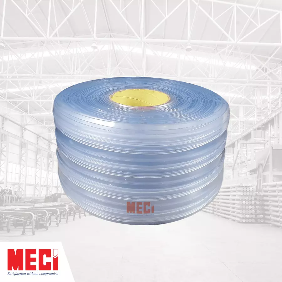 Cuộn nhựa PVC xanh nhạt gân