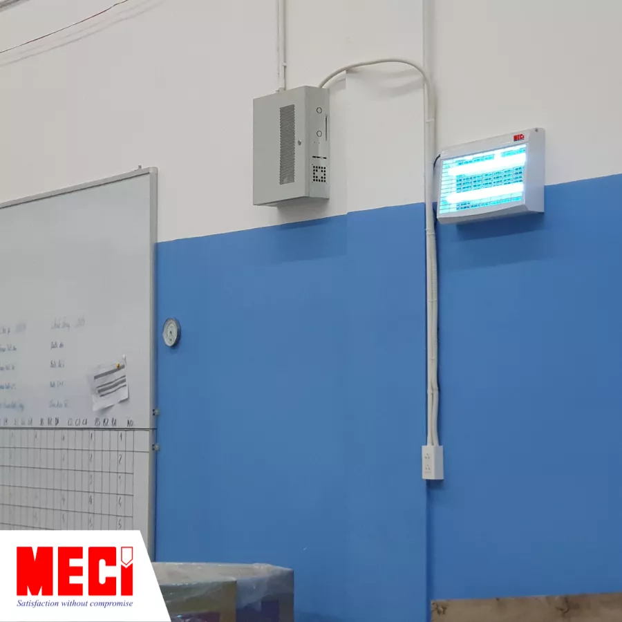 Sản phẩm Đèn diệt côn trùng MECI được lắp đặt tại nhà xưởng