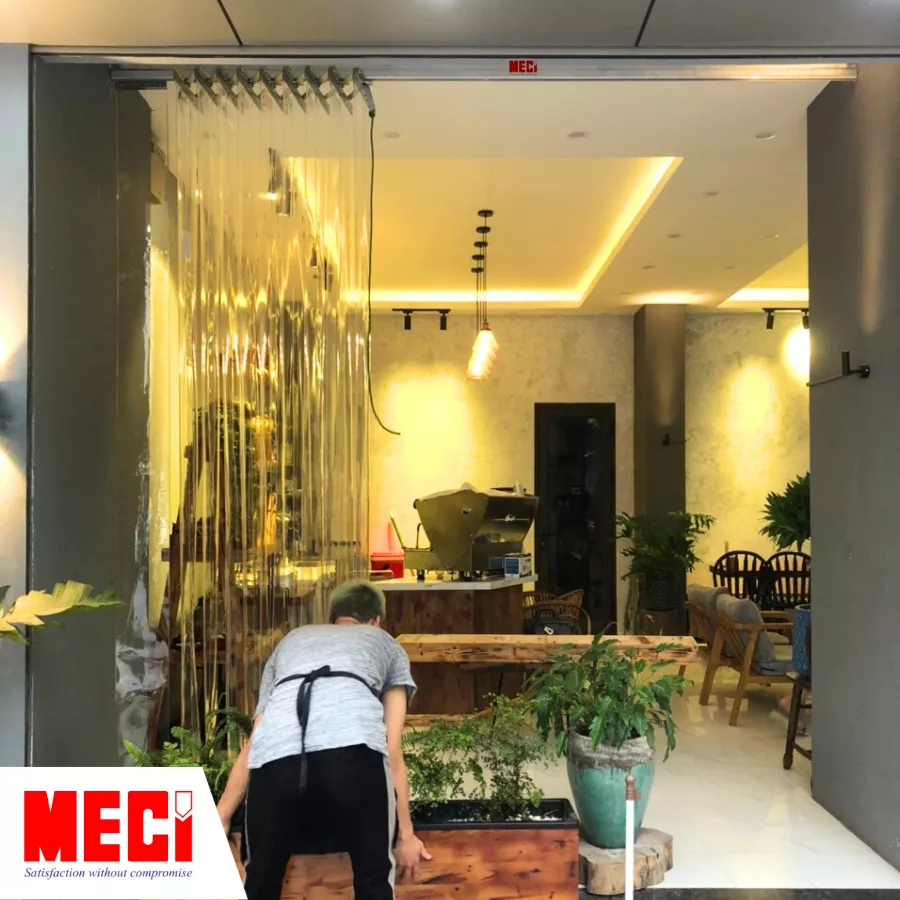 Rèm nhựa PVC khi xếp xoay
