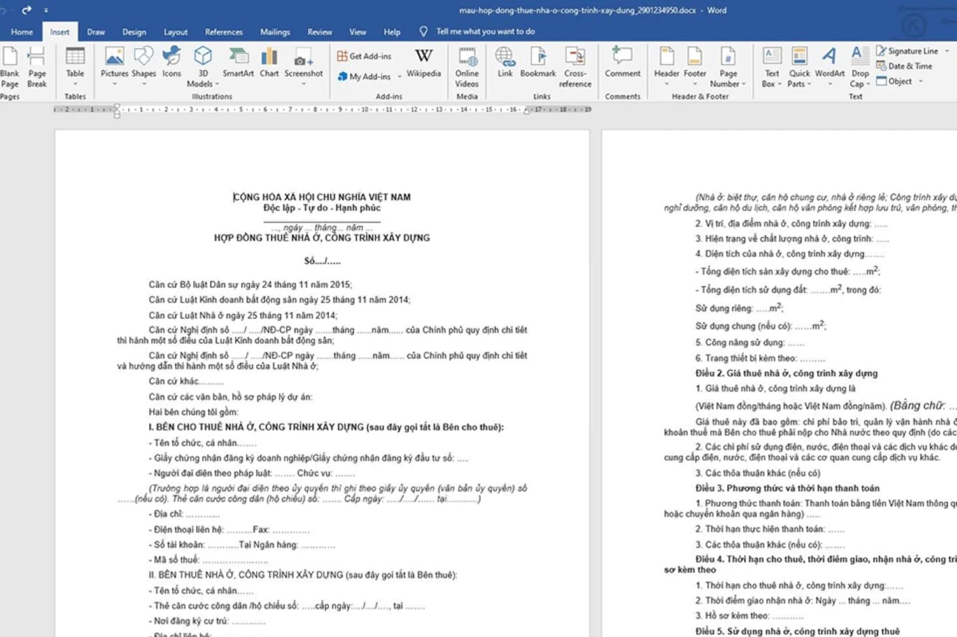 Hình ảnh văn bản được đánh bằng file Word