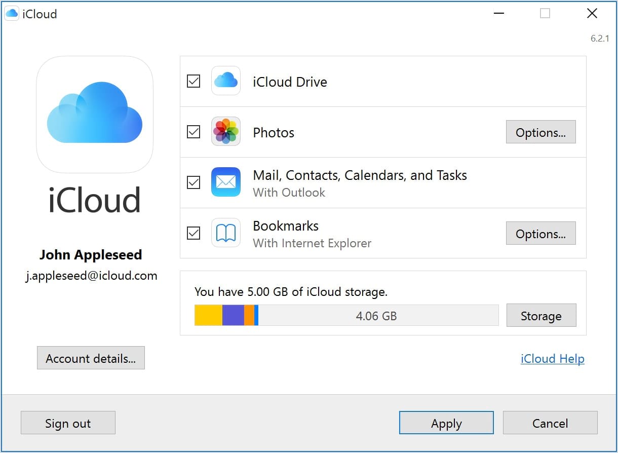 iCloud và các dịch vụ của thư điện tử này. 