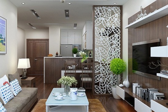 Kiểu vách ngăn phòng khách và bếp đẹp - Hình 1 Mẫu vách ngăn phòng khách và nhà bếp - Hình 1