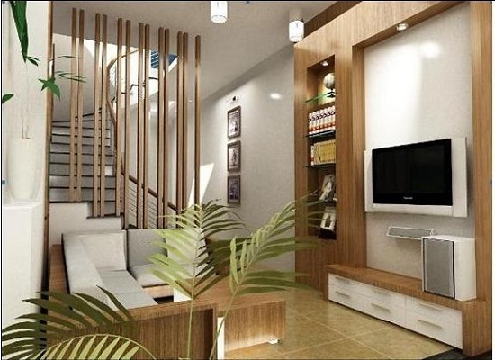 Kiểu vách ngăn phòng khách và cầu thang đẹp - Mẫu 1 Mẫu vách ngăn phòng khách và cầu thang - Hình 1