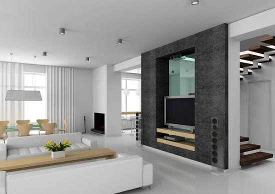 Kiểu vách ngăn phòng khách cực đẹp bằng thạch cao - Mẫu 3 Mẫu vách ngăn phòng khách bằng thạch cao - Hình 3