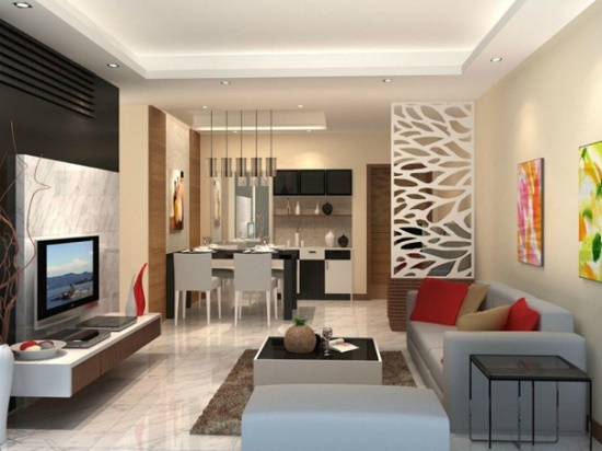 Mẫu vách ngăn phòng khách nhà cấp 4 - Hình 3