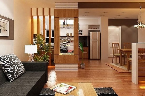 Ngắm nhìn các kiểu vách ngăn phòng khách gỗ tự nhiên đẹp - Mẫu 1 Mẫu vách ngăn phòng khách bằng gỗ tự nhiên - Hình 1