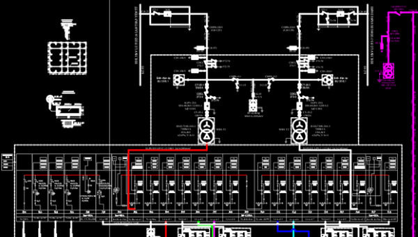 Bản vẽ hệ thống điện nhà xưởng chi tiết đã hoàn thành