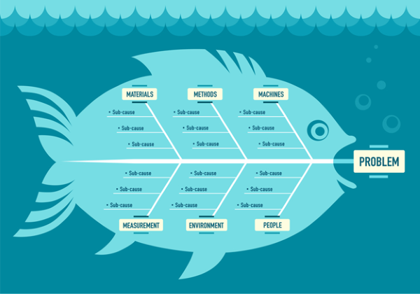 Biểu đồ xương cá liệt kê các nguyên nhân của vấn đề