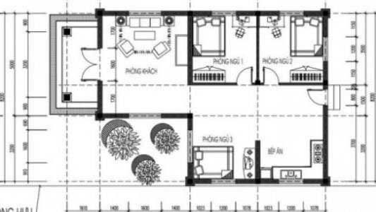 Bản vẽ thiết kế nội thất bên trong nhà mái thái cấp 4