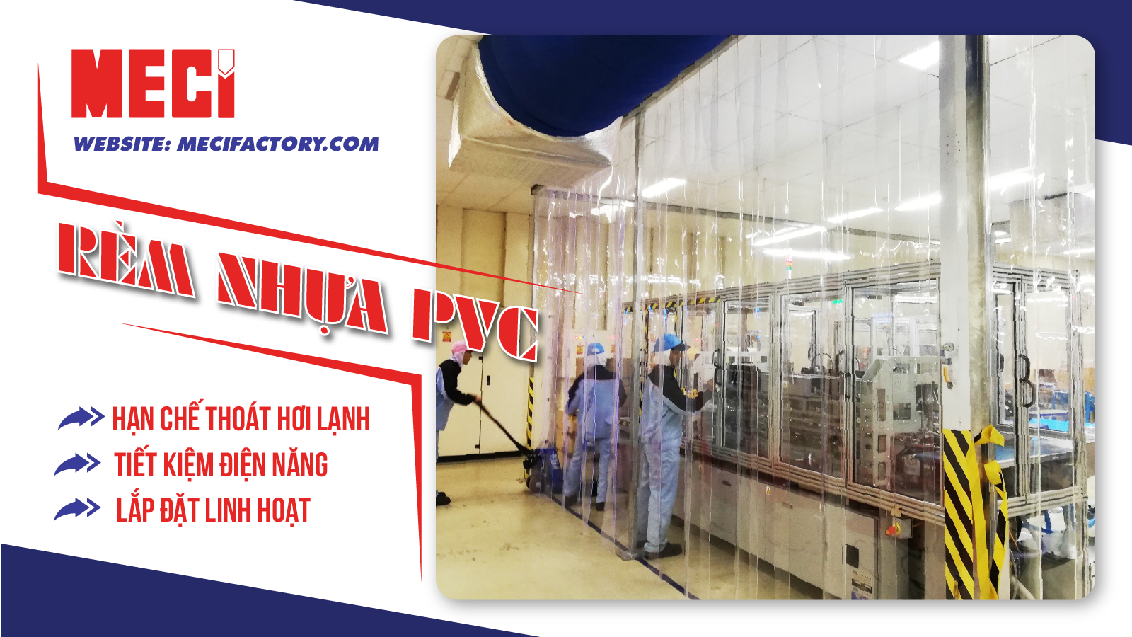 Rèm nhựa PVC hạn chế thoát hơi lạnh