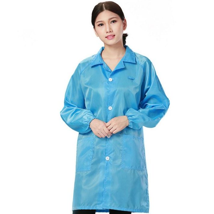 Vải sợi Polyester nguyên liệu chính sản xuất quần áo phòng sạch Samsung