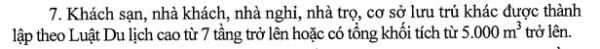 NĐ 136 Mục 7 phụ lục 5 quy định về PCCC tại Công trình khách sạn