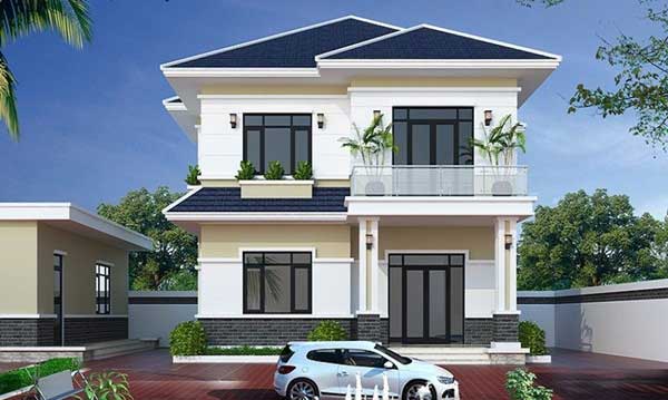 Nhà 2 tầng vuông 2 gian