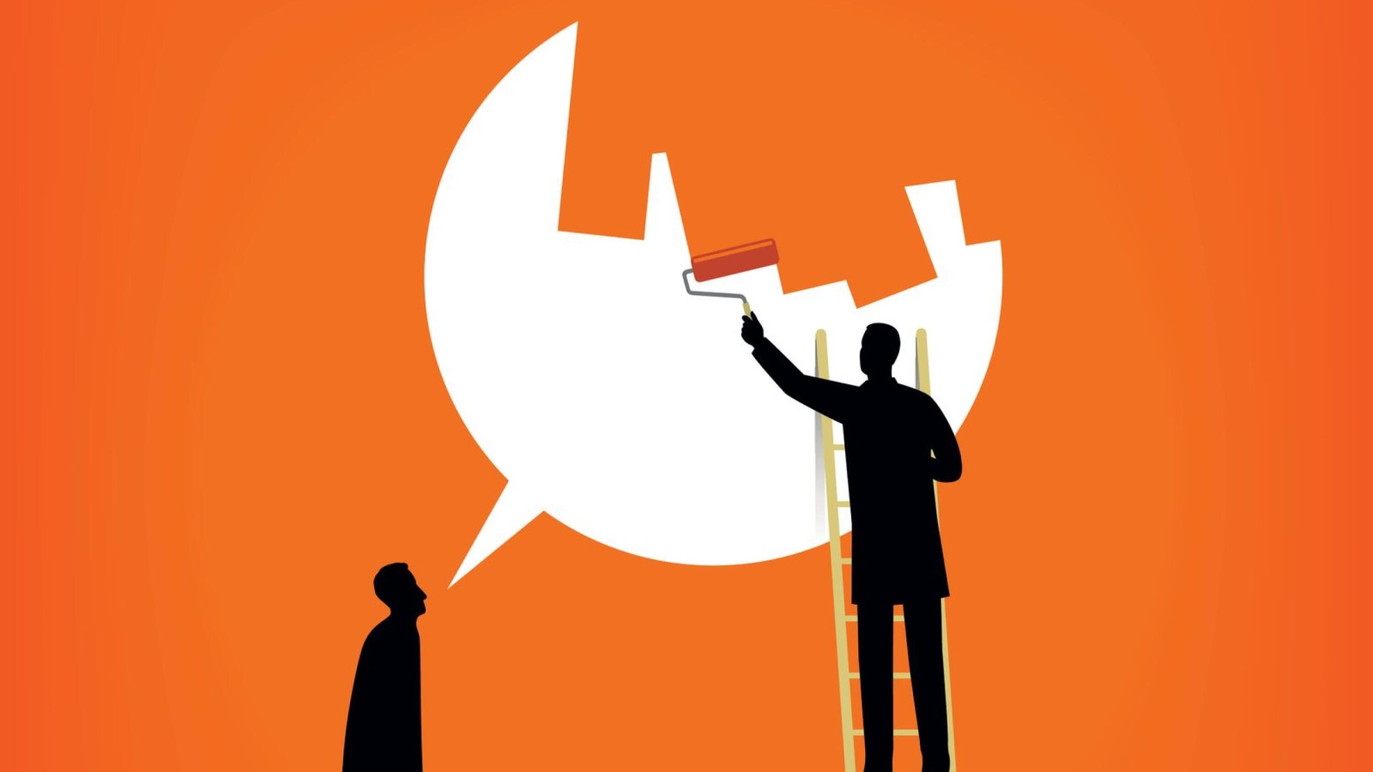 Một người đàn ông đang cố sửa lại lời nói của một người khác.