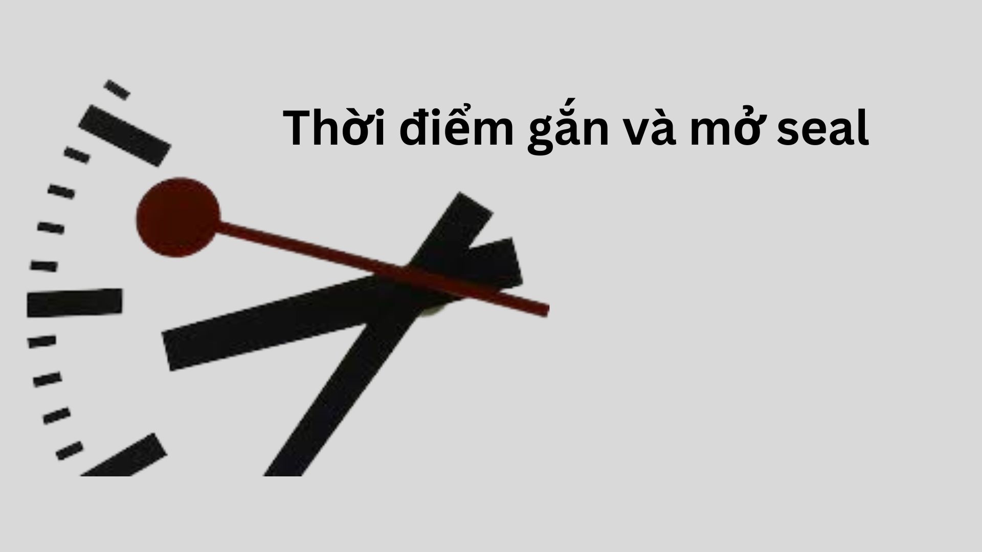 1/4 chiếc đồng hồ có kim giây màu đỏ nổi bật, thời gian chỉ 9h42p