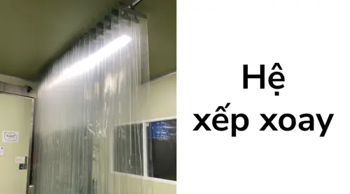 Sản phẩm Rèm nhựa PVC hệ xếp xoay Cốc Doors