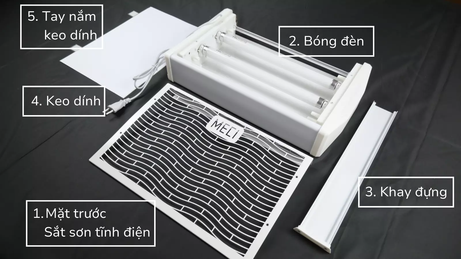 Từng thành phần cấu tạo đèn diệt côn trùng