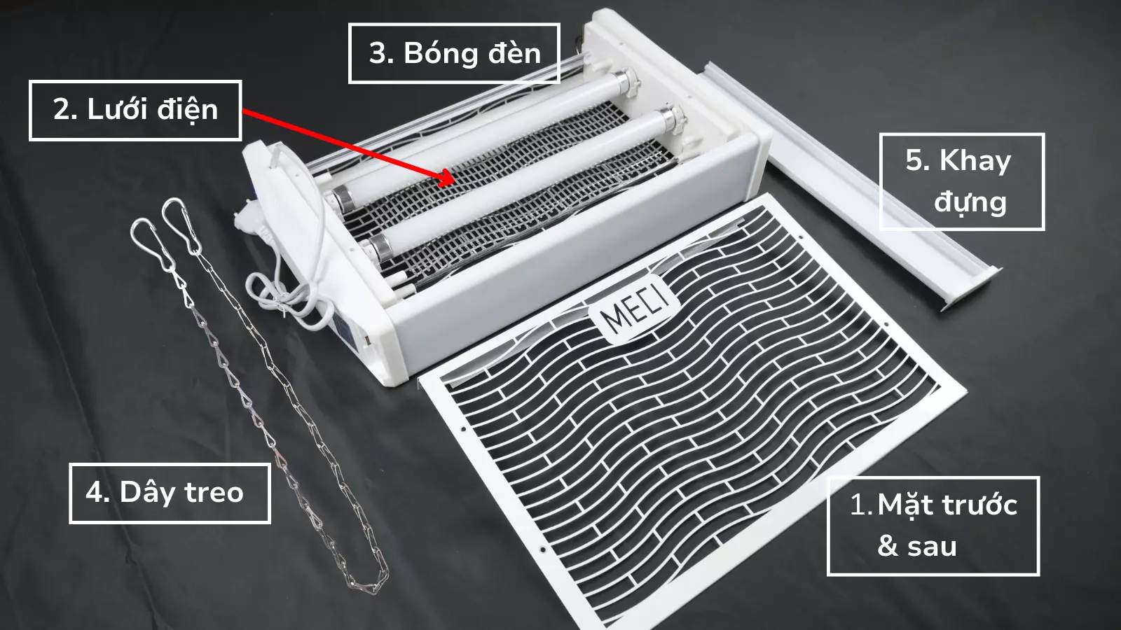 5 chi tiết cấu tạo nên đèn côn trùng MECI