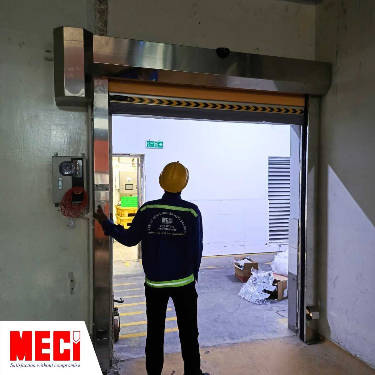 Cửa cuốn nhanh MECI tại nhà máy Nuifood