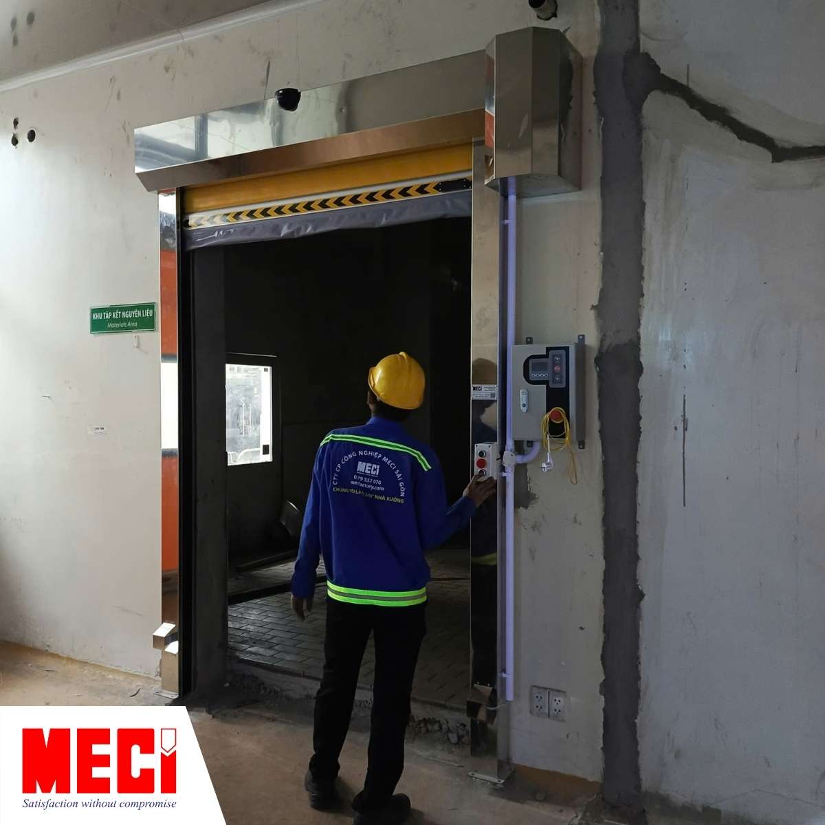 Cửa cuốn nhanh MECI tại nhà máy Nuifood