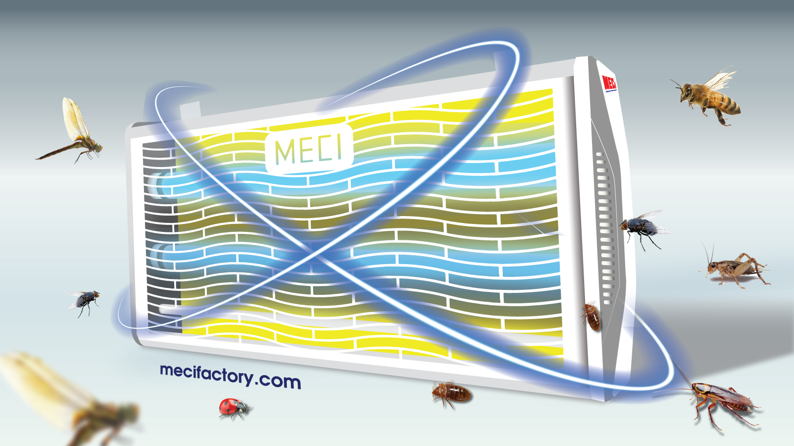 Mô hình đèn diệt côn trùng thu hút côn trùng