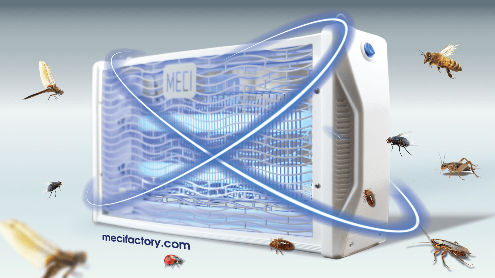 Mô hình đèn diệt côn trùng thu hút côn trùng