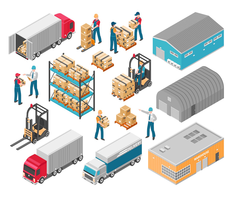 Hình ảnh minh hoạ quá trình vận chuyển của hàng hoá trong sản xuất