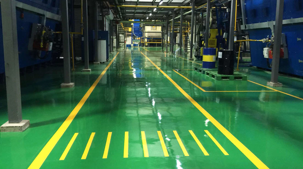 Mẫu sơn kẻ vạch kho xưởng giúp ngăn khu vực và lối đi