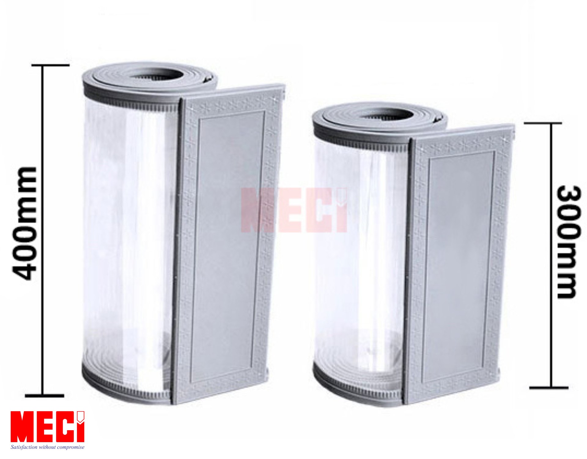 hai cuộn nhựa khổ 300mm và 400mm đặt cạnh nhau