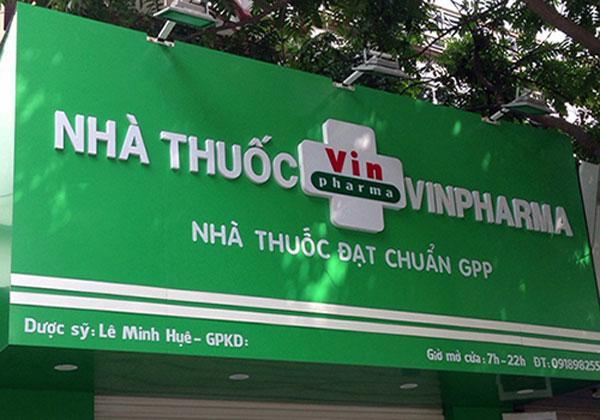 Mẫu bảng hiệu quầy thuốc nền xanh chữ trắng đạt chuẩn