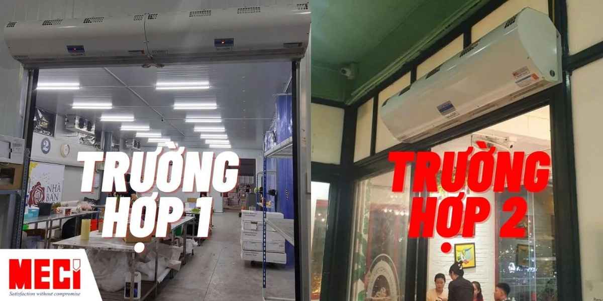 2 quạt cắt gió được lắp tại 2 khu vực cửa với chiều dài khác nhau