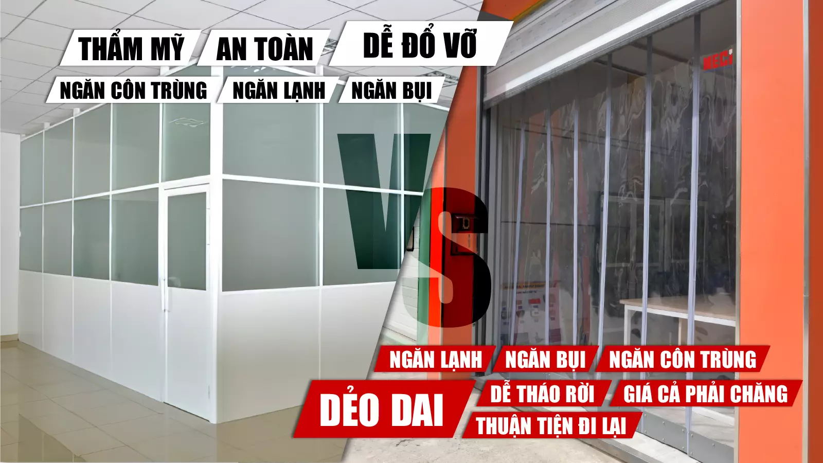 Cửa kính với rèm nhựa nam châm và các công dụng của nó
