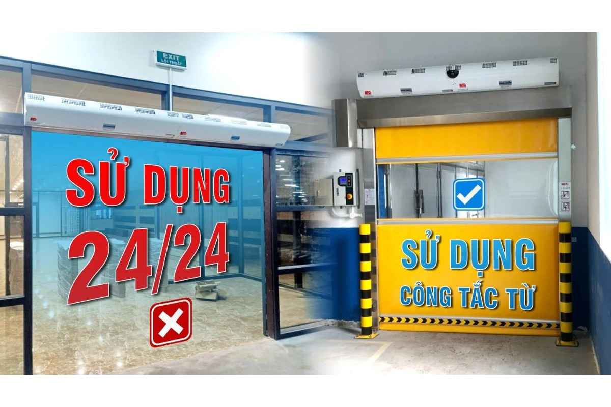 những lưu ý để sử dụng quạt cắt gió được lâu là không nên sửa dụng suốt 24/24, nên sử dụng công tắc từ kết hợp cửa