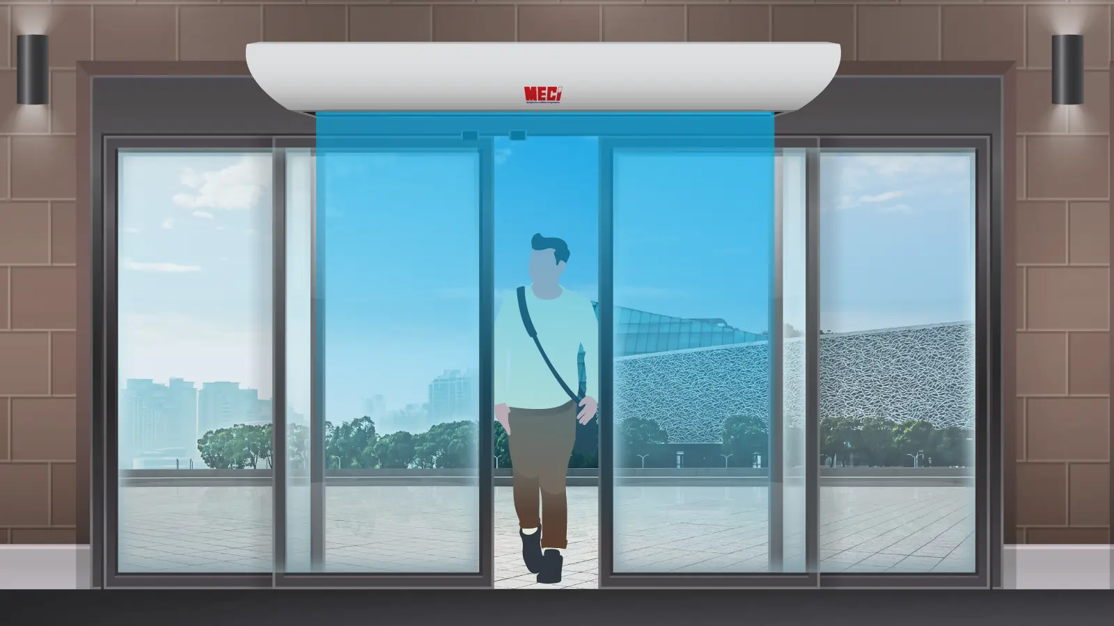 Hình ảnh biểu thị quạt cắt gió ngăn lạnh bụi côn trùng như thế nào