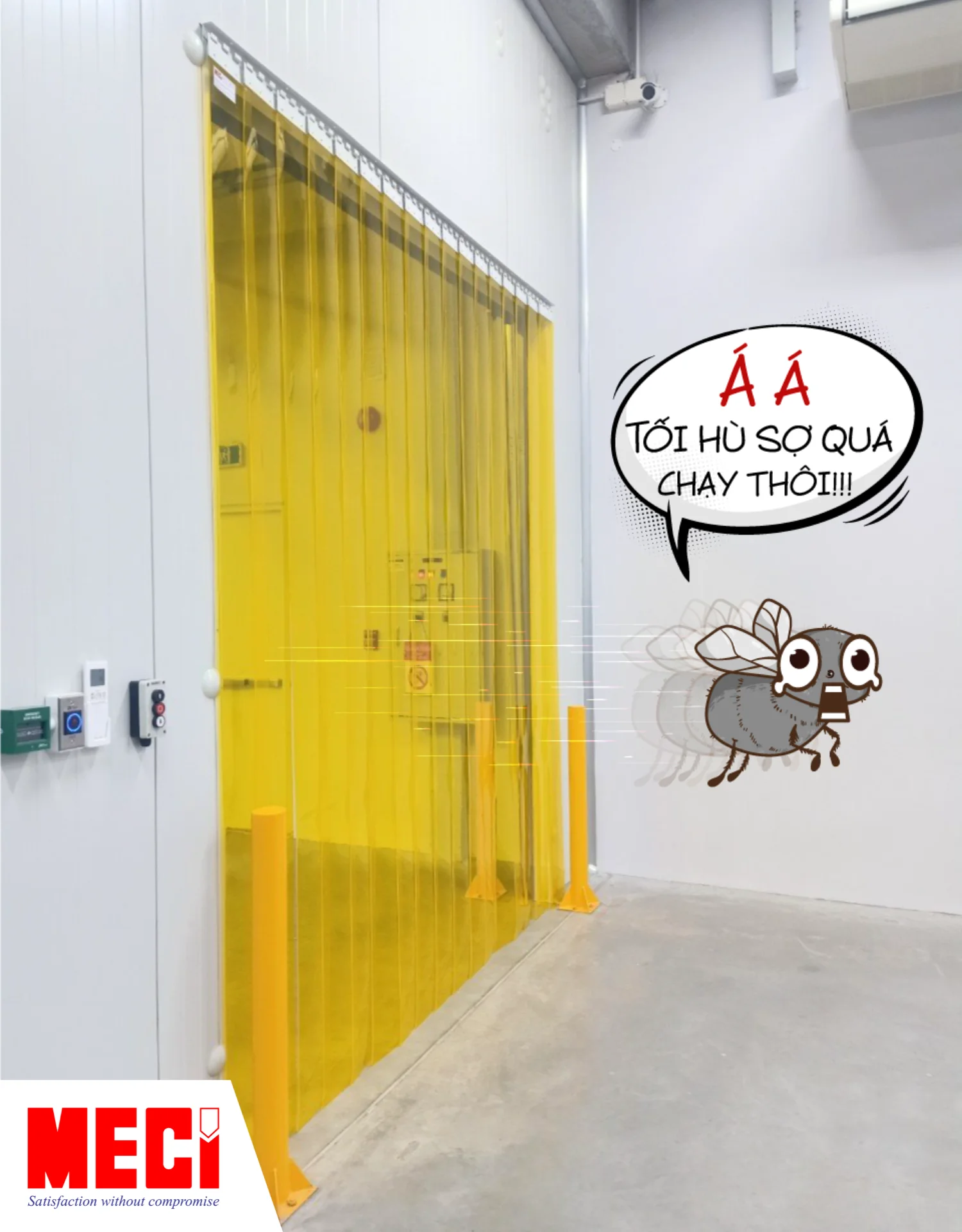 côn trùng sợ hãi khi thấy rèm nhựa màu vàng