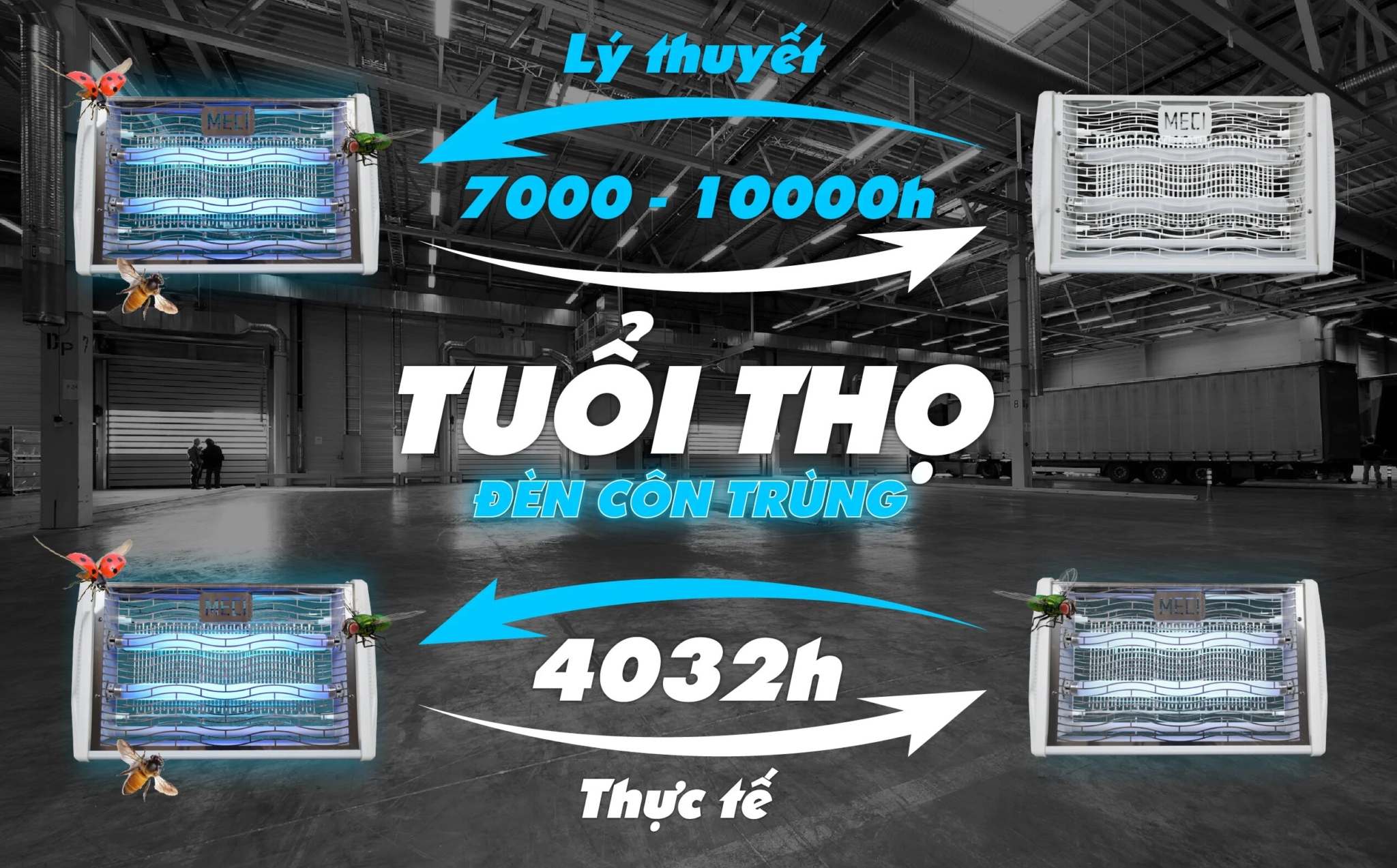 tuổi thọ lý thuyết và tuổi thọ thực tế của đèn diệt côn trùng
