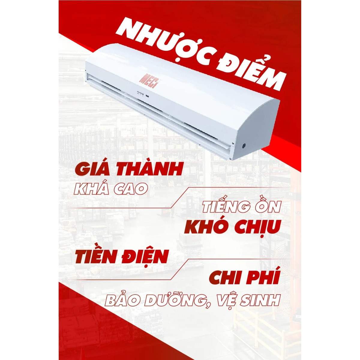 Nhược điểm của quạt cắt gió