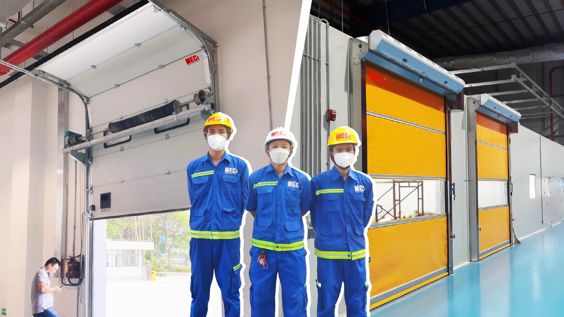 Kỹ thuật MECI và cửa cuốn nhanh, cửa trượt trần.