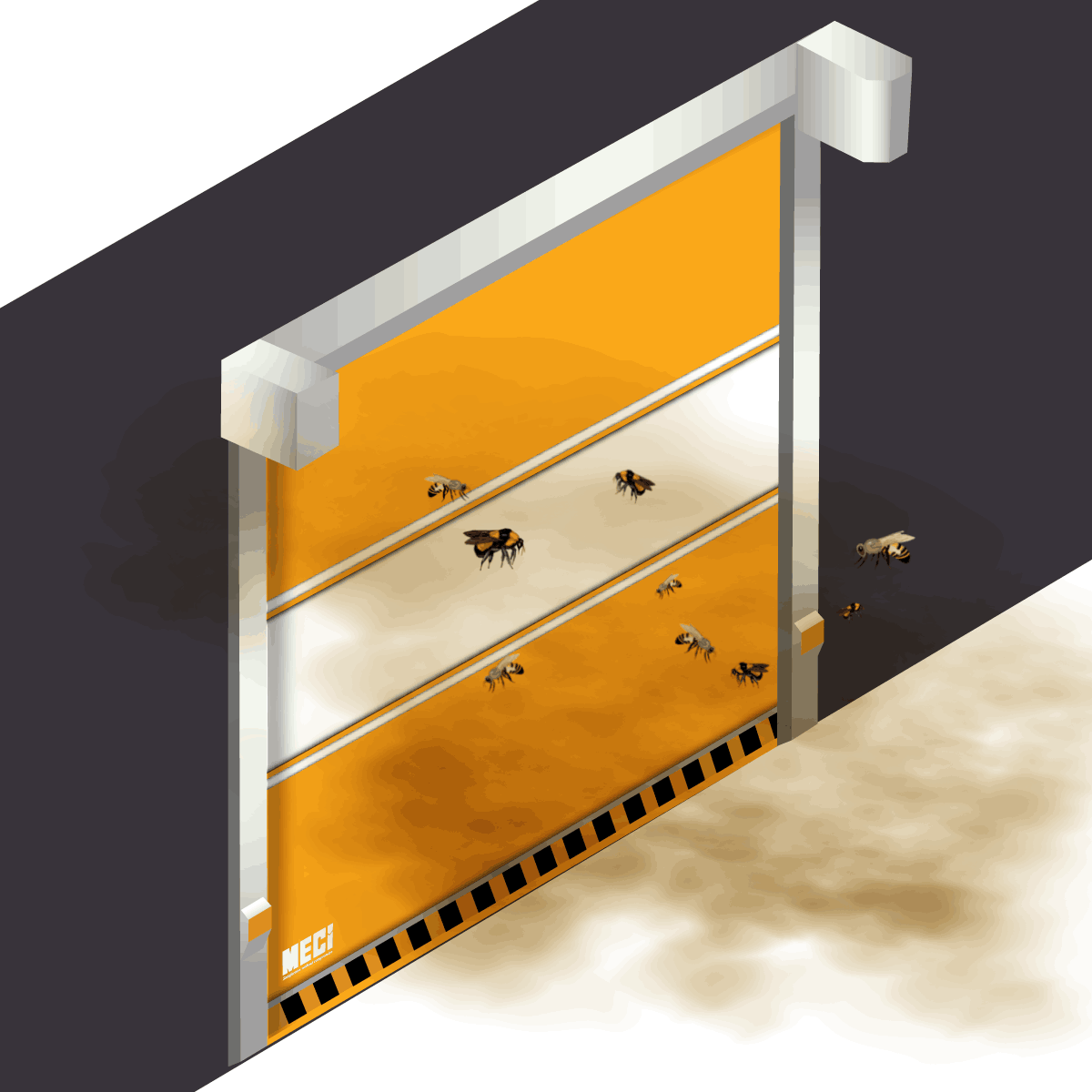 So sánh cửa cuốn tiêu chuẩn và dạng xếp mô hình 3d cửa trước côn trùng