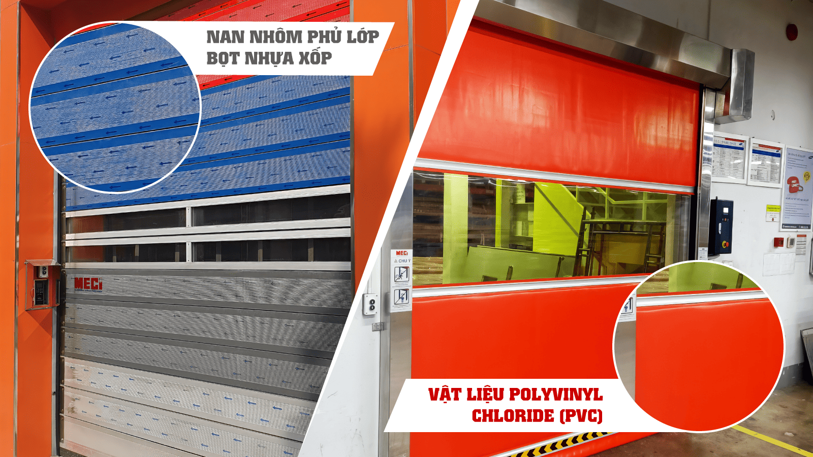 So sánh cửa cuốn nhanh PVC và cửa cuốn nan nhôm