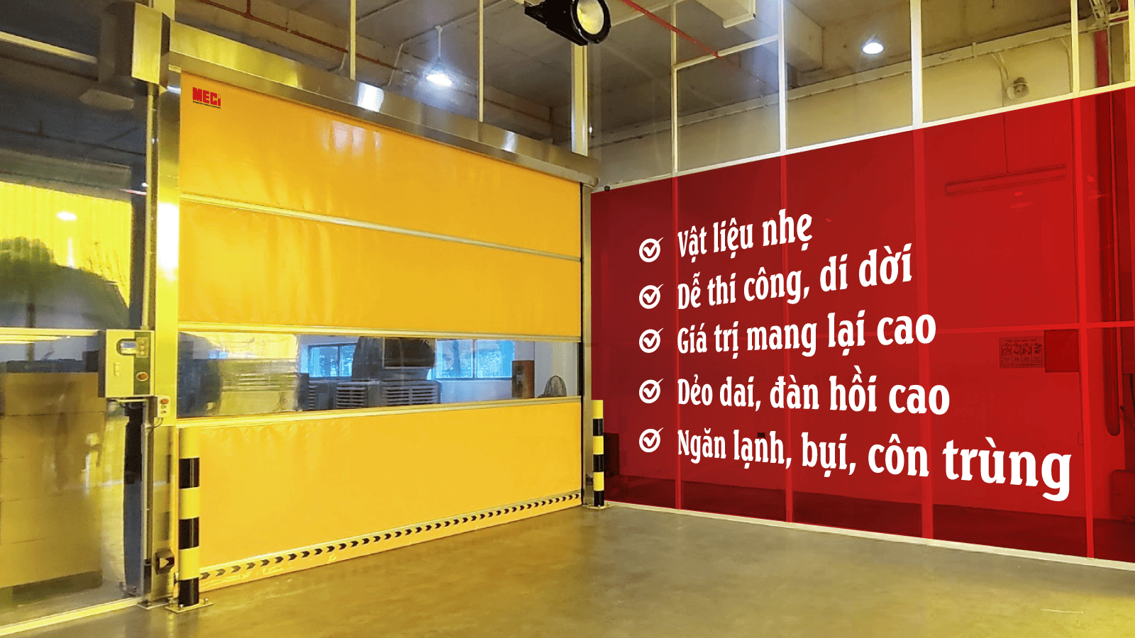 Cửa cuốn nhanh tại khu vực sản xuất